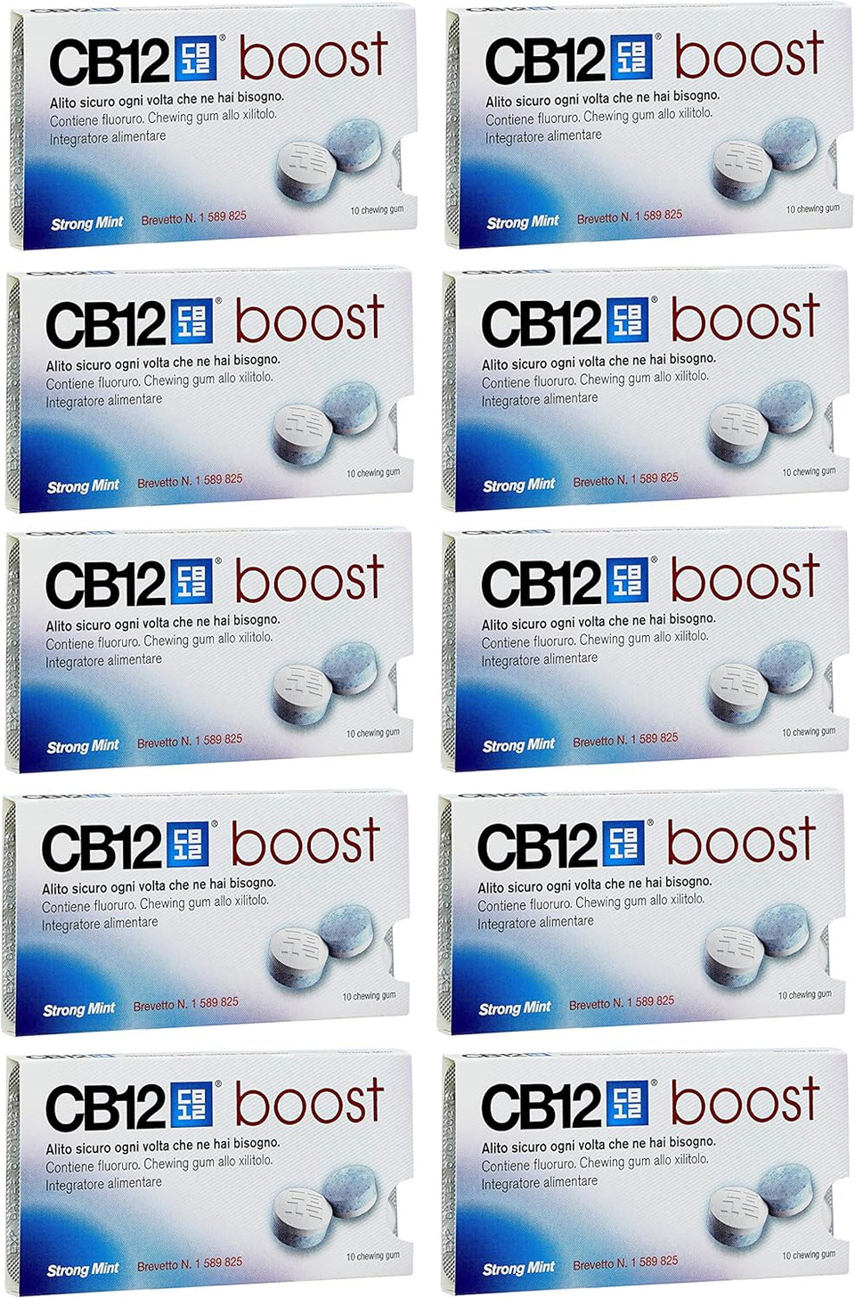 CB12 Boost Sugar Free Gum - Strong Mint (10) by CB12
