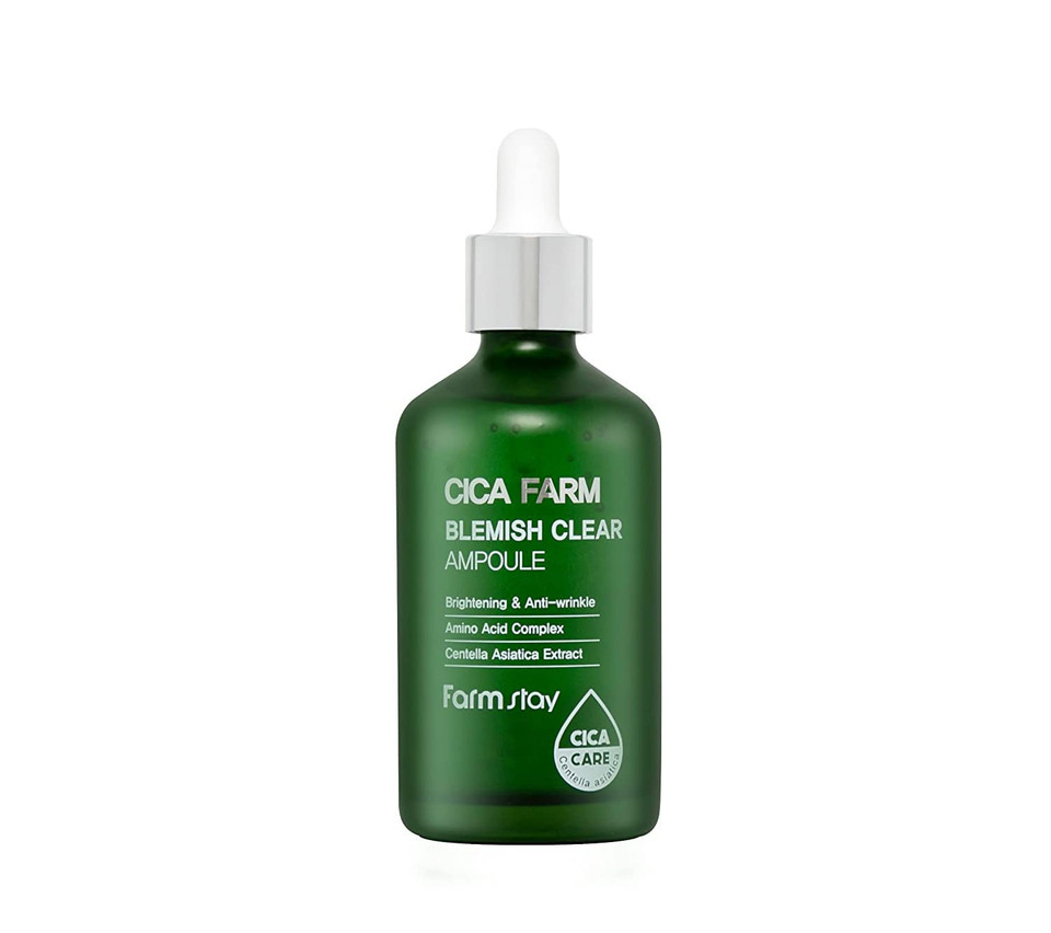 Farmstay Cica Farm Blemish Clear Ampoule 3.38 Fl.Oz / 100 Ml | Hydrating, Calming, Soothing Ampoule For Dry Skin