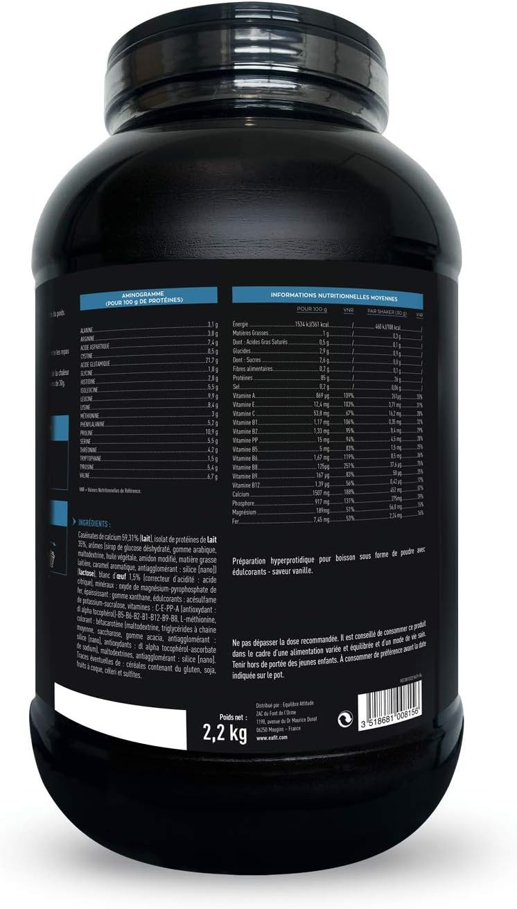 Eafit Muscle Construction Milk & Egg 95 Micellar 2.2kg - Vanilla