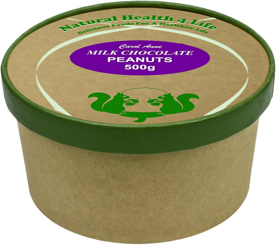 Natural Health 4 Life Carol Anne Confectionery Milk Chocolate Peanuts 500 g (1 Tub)