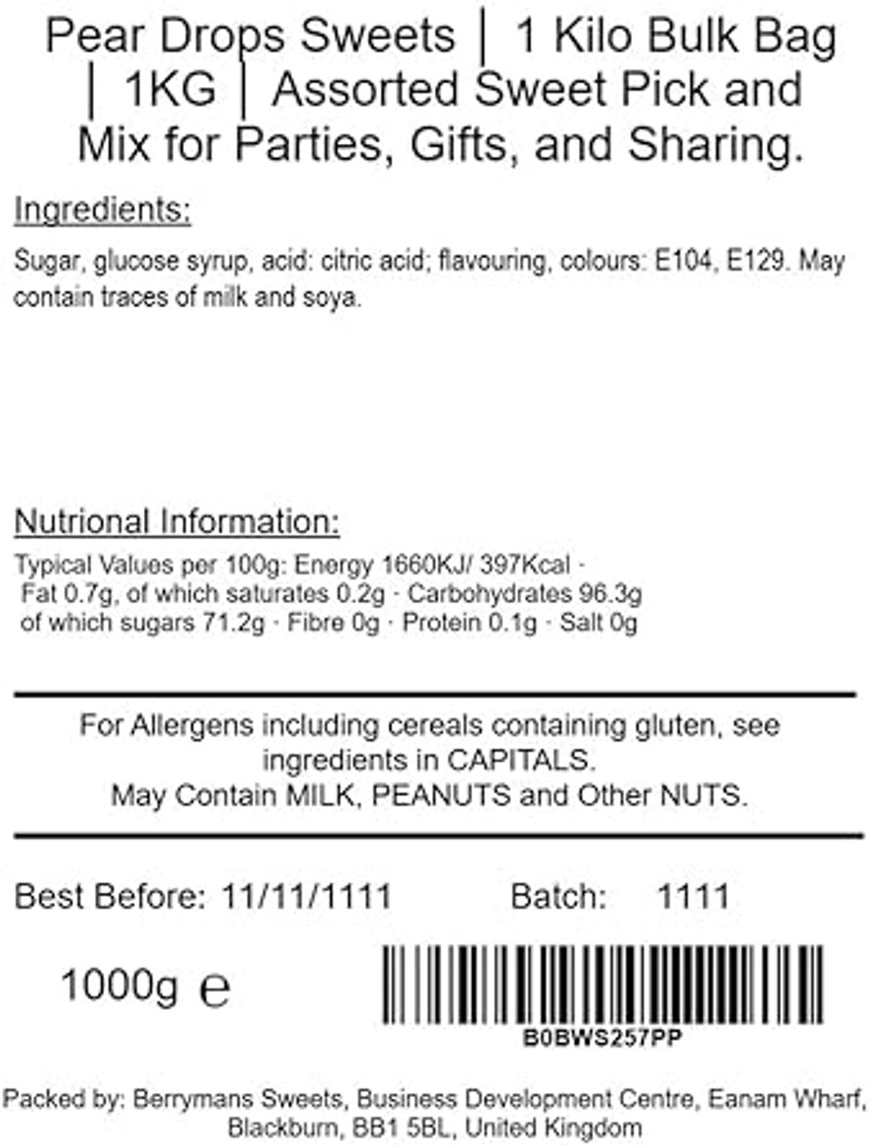 Foam Bumper Bananas - Banana Sweets - 1 Kilo Bulk Bag - 1KG - Assorted Sweet Pick and Mix for Parties, Gifts, and Sharing