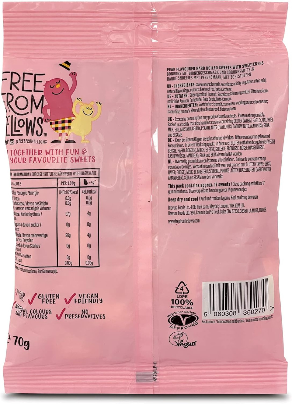 Free From Fellows Sugar Free Midget Gems, 70 g