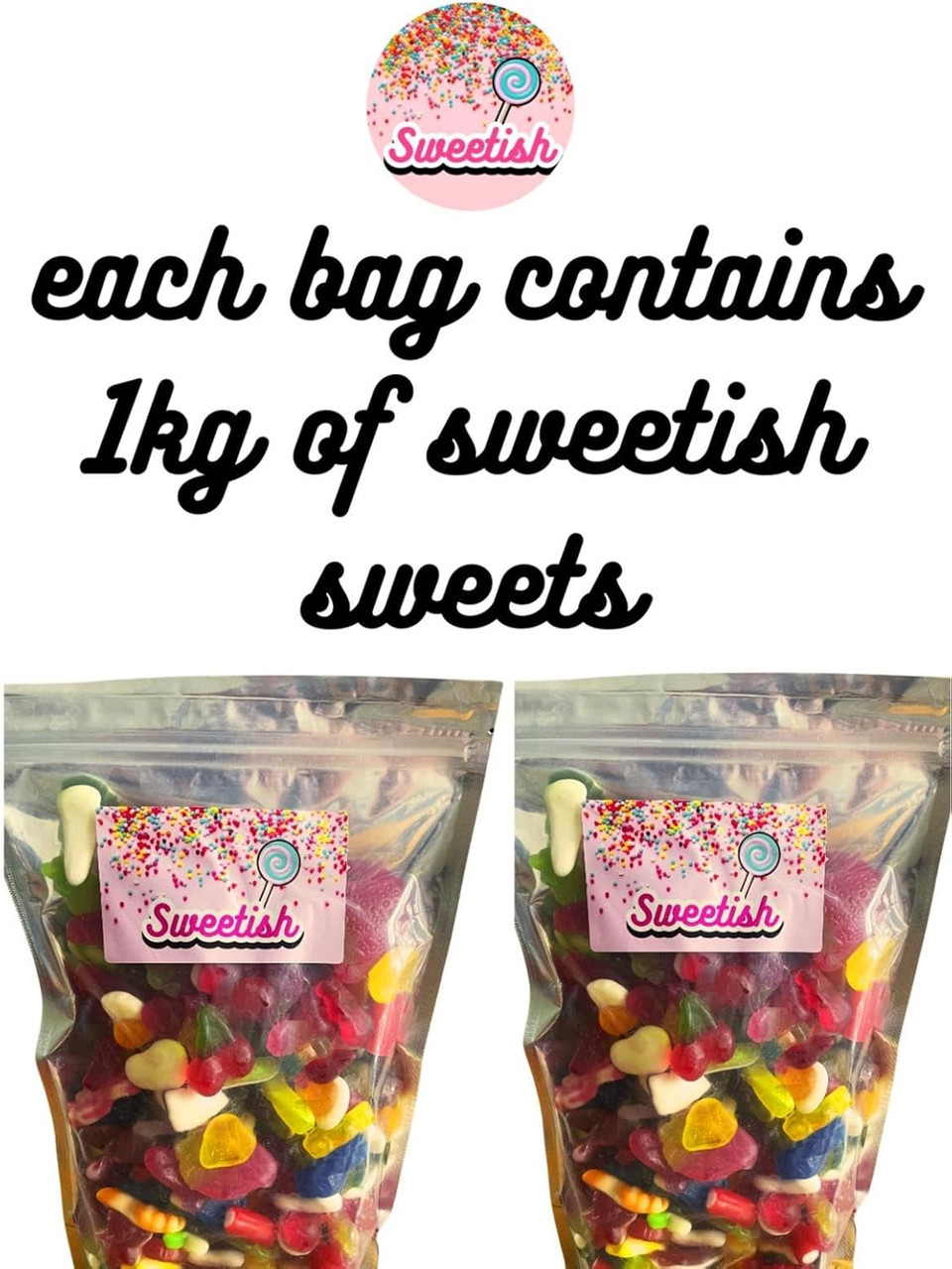 Jelly Non-Fizzy Sweet Mix 1kg Assorted Pick & Mix Share Bag Party Candy by Sweetish
