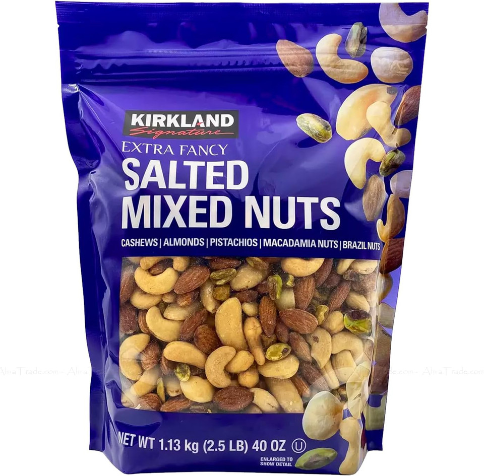 Kirkland Signature Extra Fancy Salted Mixed Nuts Cashew Brazil Bag Pack 1.13kg