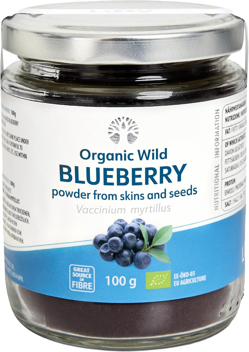 LOOV Organic Blackcurrant Powder (Pomace Powder), 100 g, High in Vitamin C, Made Only from Berry Skins and Seeds, no Added Sugar, Grown in Nordic Climate in Europe