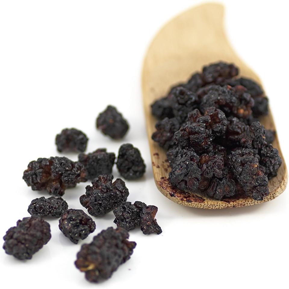 Sussex Wholefoods Organic Black Mulberries 250g - Premium, Delicious, Perfect for Snacking & Baking