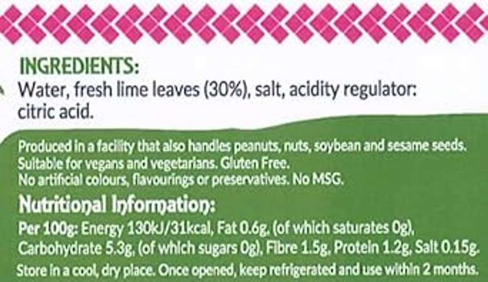 Thai Taste Thai Makrut Lime Leaves 114g - Pack of 2