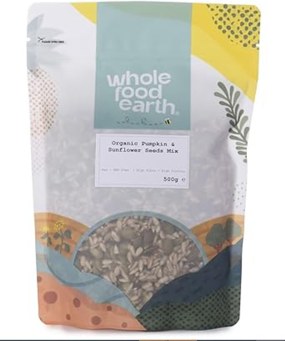 Wholefood Earth Organic Pumpkin & Sunflower Seeds Mix 1kg Raw | GMO Free | Vegan | High Fibre | High Protein | Certified Organic