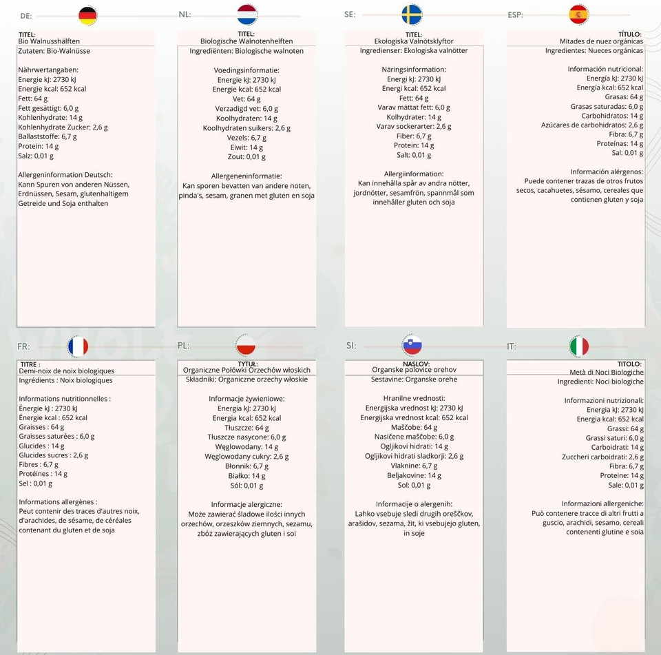 Wholefood Earth Organic Walnut Halves 500g Raw | GMO Free | Vegan | High Fibre | High Protein | Certified Organic