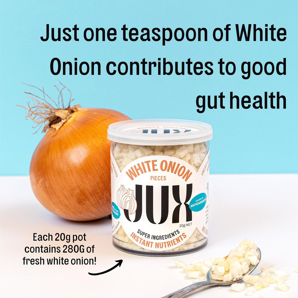 JUX Freeze-Dried Garlic | 100% Natural & Nutrient-Rich | Rehydrates Instantly for Cooking, Sauces & Garnishing | Long Shelf Life | Equals 600g of Fresh Garlic | No Additives, Vegan (60g)