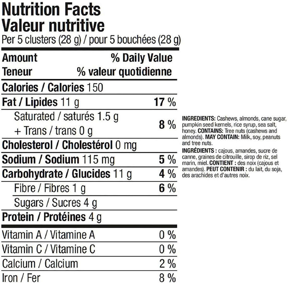 Kirkland Signature Cashew Clusters with Almonds & Pumpkin Seeds, 907g