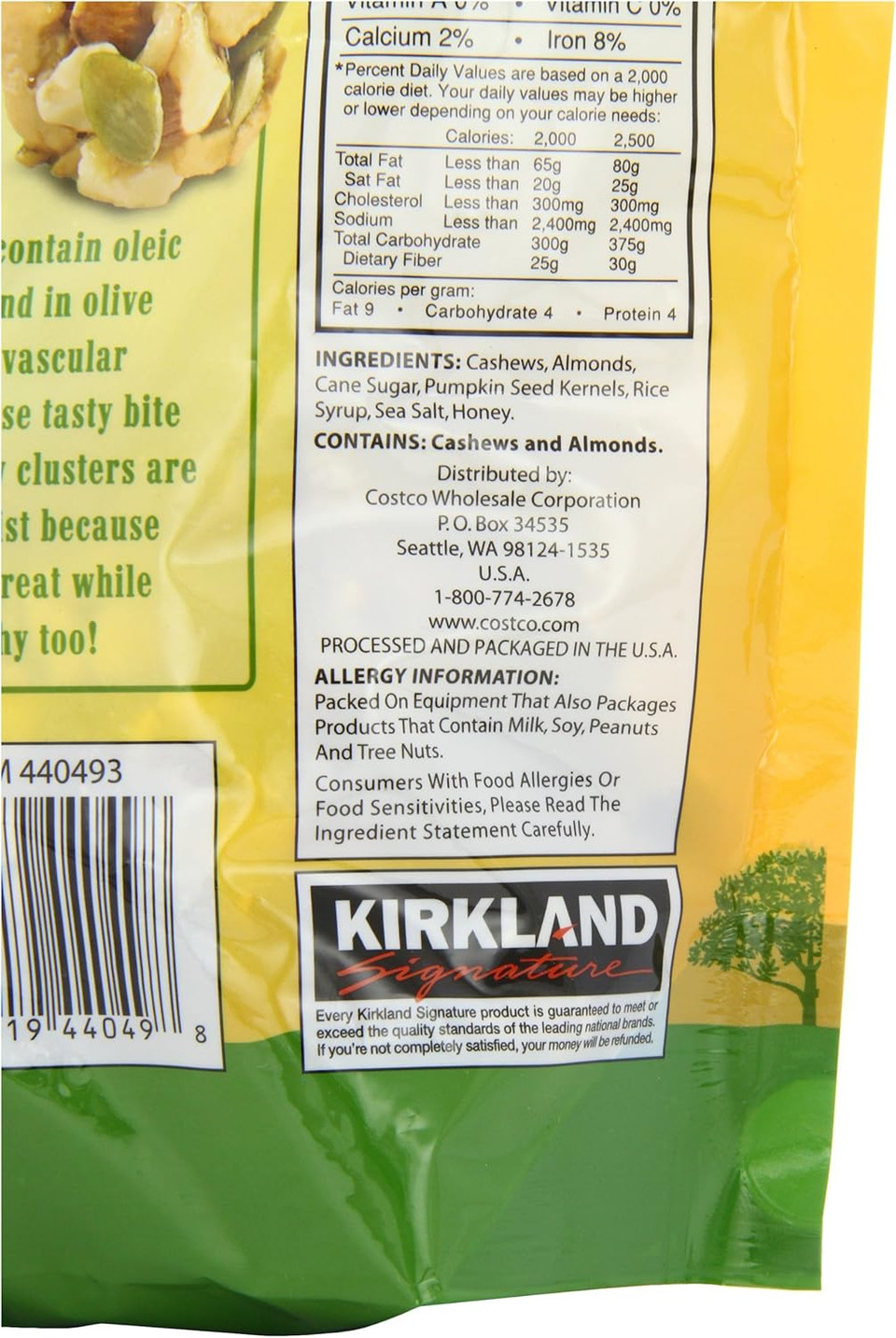 Kirkland Signature Cashew Clusters with Almonds & Pumpkin Seeds, 907g