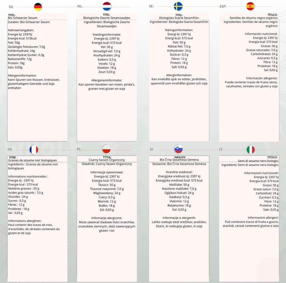 Wholefood Earth Organic Sesame Seeds Black 250g Raw | GMO Free | Vegan | Certified Organic