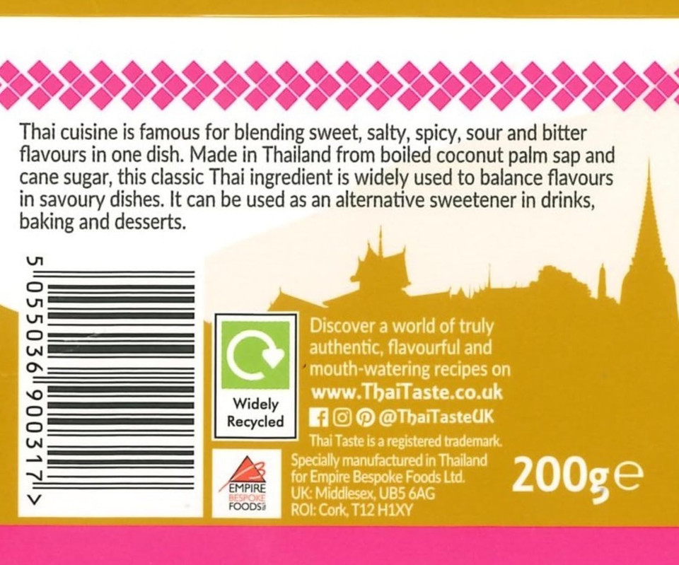 Thai Taste Palm Sugar, 3x200g