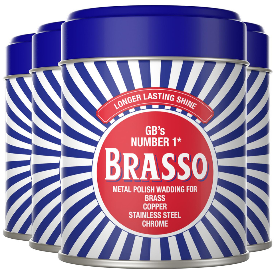 Brasso Metal Polish Wadding 75g Pack of 4 | Gentle Abrasive Polish for Brass, Copper, Chrome, Stainless Steel, Pewter & Other Metals | Tarnish & Dirt Removal Cleaning Solution for Shine Restoration