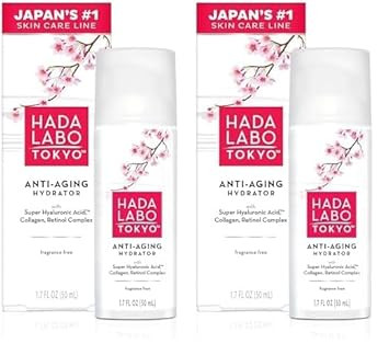 Hada Labo Tokyo Anti-Aging Hydrator 1.7 Fl. Oz - With Super Hyaluronic Acid, Collagen And Retinol Complex - Lightweight Anti Aging Serum Helps Increase Firmness And Elasticity, Fragrance Free