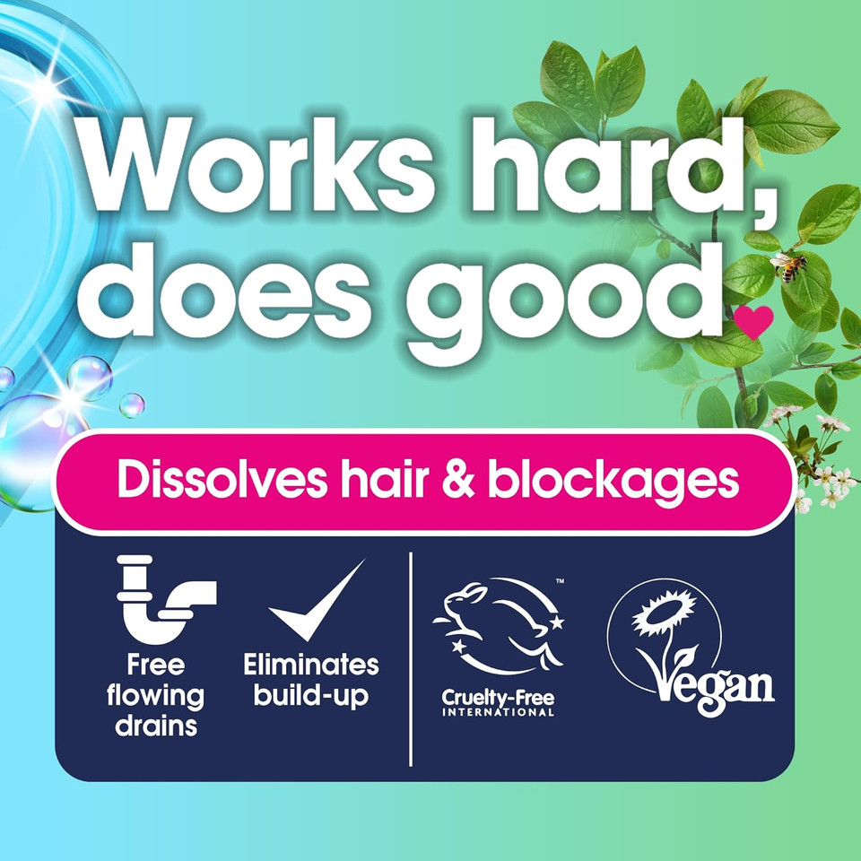 Ecozone Kitchen Drain Unblocker, Non-Toxic & Bleach-Free, Non Corrosive Cleaner, Enzyme Solution Breaks Down Soap Grease & Organic Blockages in Plug Holes, Septic Tank Safe & Vegan Friendly (1L)