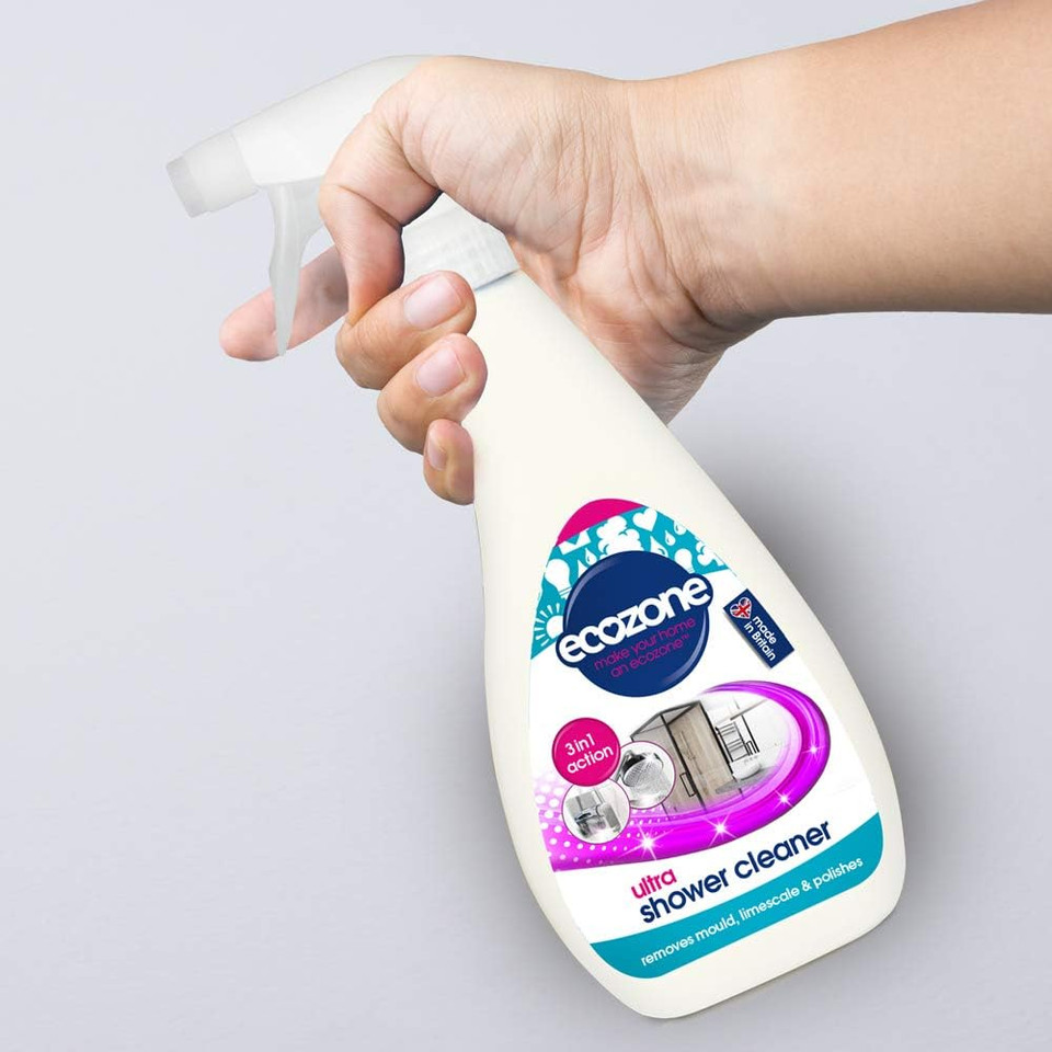 Ecozone Daily Shower Cleaner Spray, 500 ml, Shines and Protects, Helps Prevent Mould, Limescale, and Soap Scum Build Up