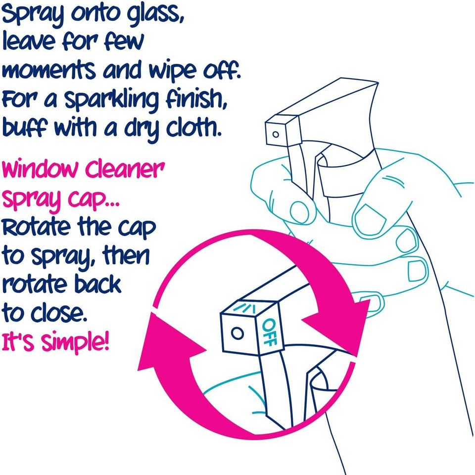 Ecozone Window & Glass Cleaner, Leaves Smear & Streak Free Shine, Clean & Polish with Natural Plant Extracts, Citrus-Floral Scent, for Windows, Doors, Mirrors & Surfaces, Vegan Friendly (500ml Spray)