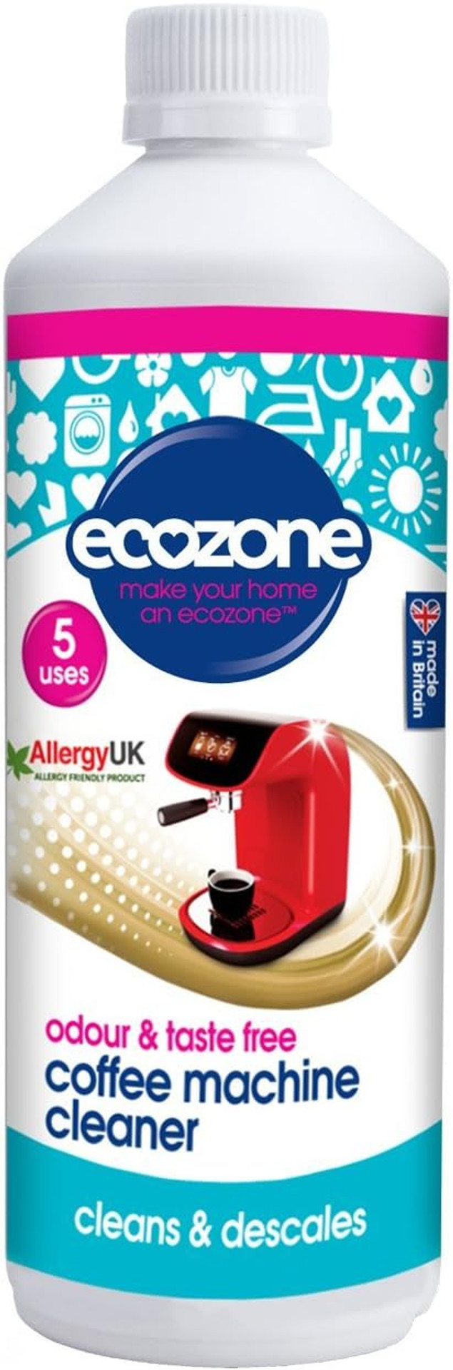 Ecozone Coffee Machine Cleaner/Descale 500ml x 4 (Pack of 4)