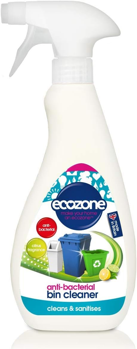 Ecozone AntiBacterial 2in1 Bin Cleaner Freshener Spray, 500ml, Citrus, 1 count