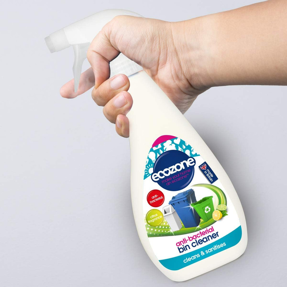 Ecozone AntiBacterial 2in1 Bin Cleaner Freshener Spray, 500ml, Citrus, 1 count