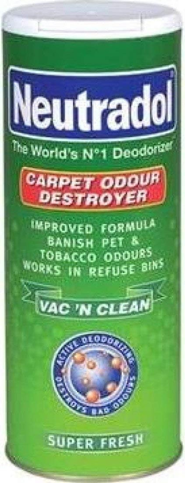 THREE PACKS of Neutradol Carpet Deodoriser Super Fresh 350g