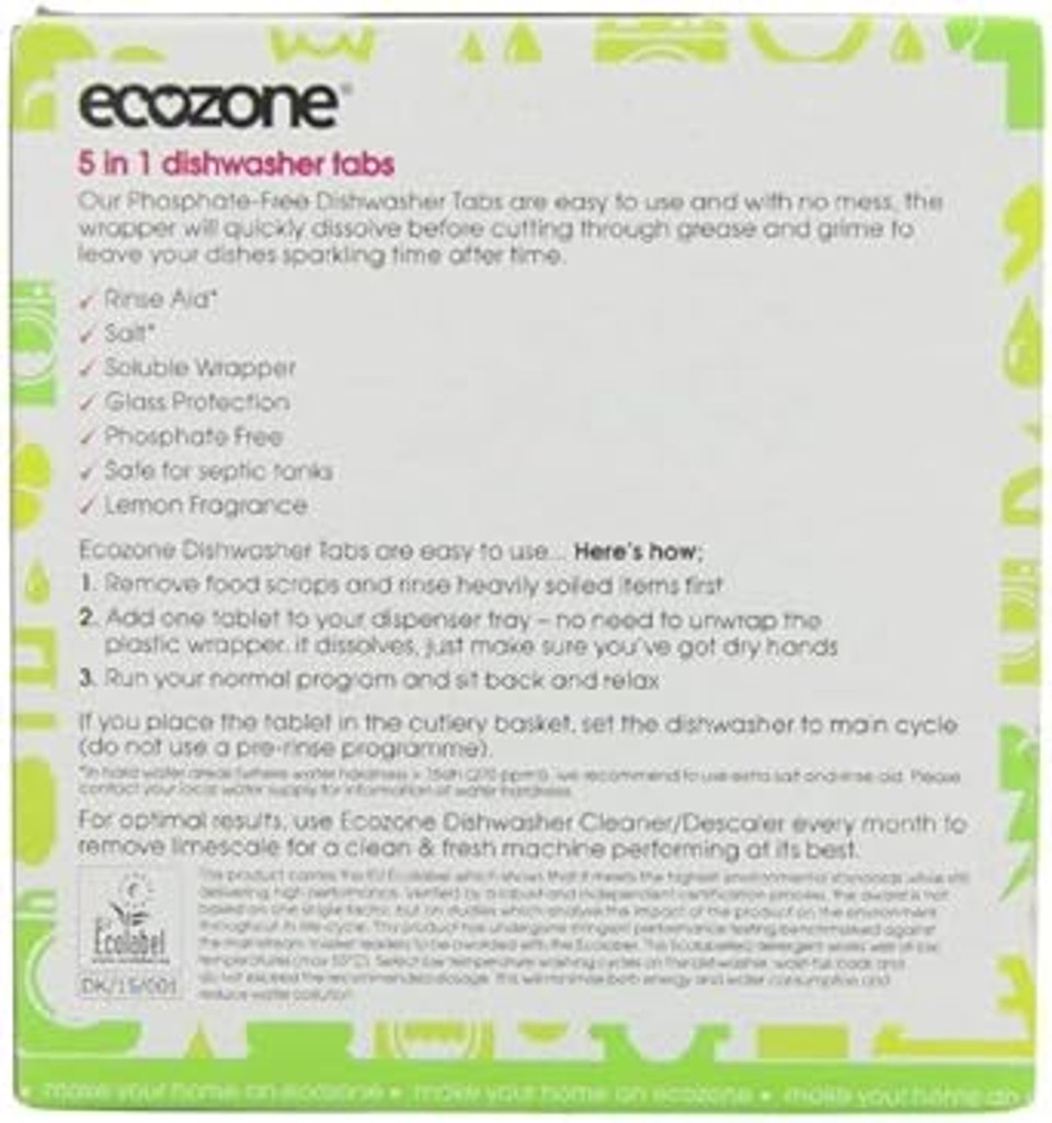 Ecozone | Dishwasher Tablets x 25 | 2 x 25 Tablets