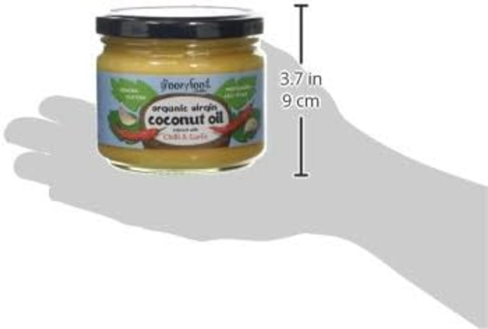 Groovy Food Company The Organic Virgin Coconut Oil, Chilli & Garlic Infused Coconut Oil, 283ml (Pack of 1)