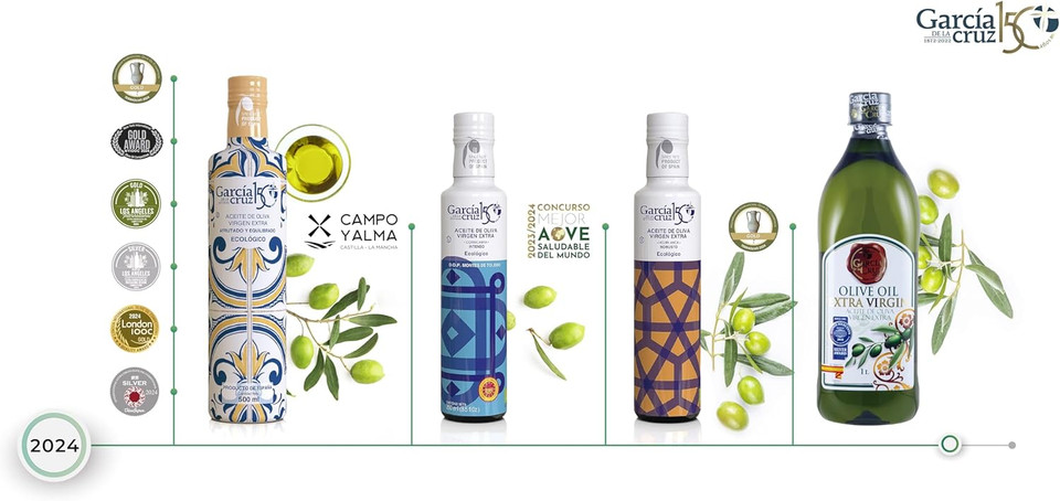 GARCÍA DE LA CRUZ - Extra Virgin Olive Oil, Cooking Oil, Olive Variety, Smooth Body, Origin Spain, Montes de Toledo, Packed in Tins - 1L