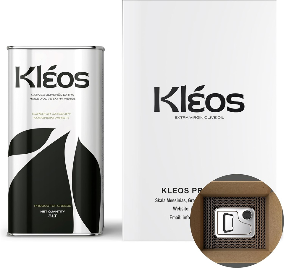 Kleos Extra Virgin Olive Oil 1 Liter - Harvest 2024-25 - Cold-Pressed Greek Olive Oil from Koroneiki Olives - Premium Quality
