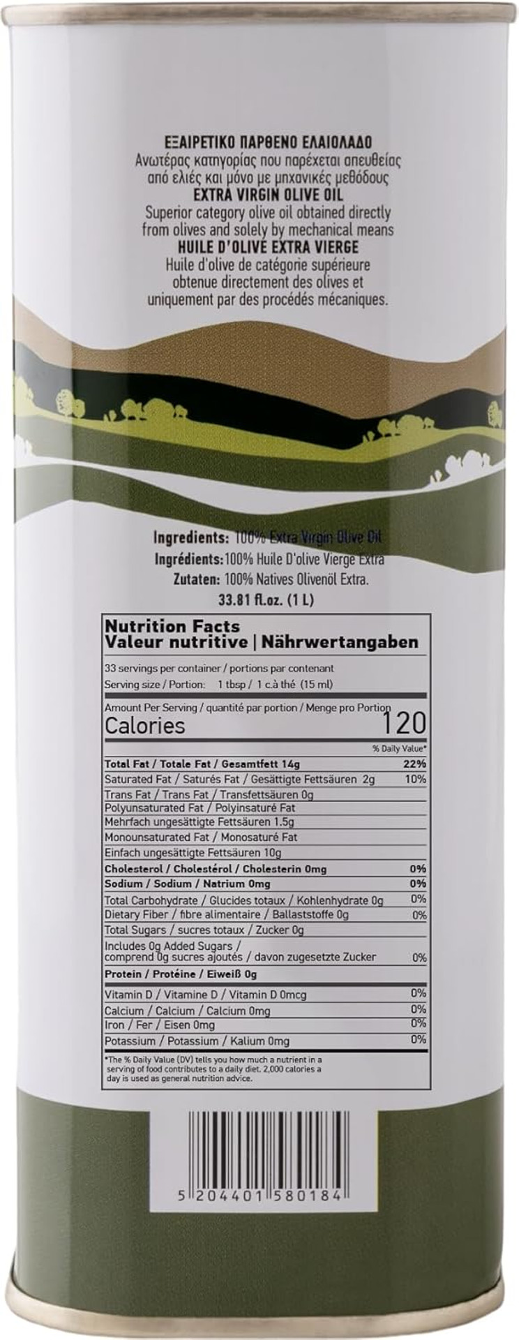 Lyrakis Family Olive Oil 1L  Greek Extra Virgin, Premium First Cold Pressed, High Polyphenols, Handpicked Olives, New Harvest, Fresh Juice from Crete  Since 1975