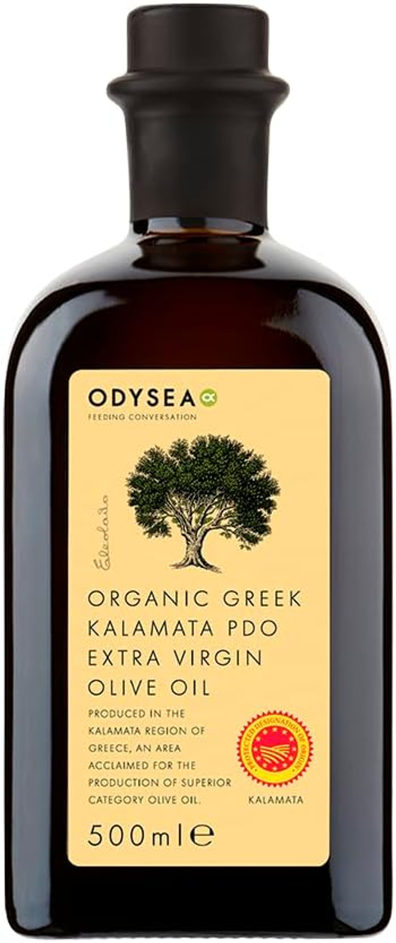 Odysea Organic Greek Extra Virgin Olive Oil, PGI Chania, 500 ml (Pack of 2)