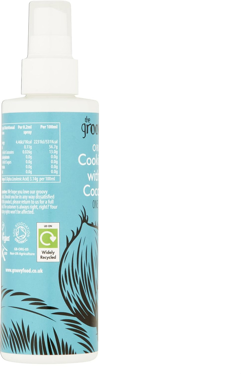 The Groovy Food Company Organic Cooking Spray with Virgin Coconut Oil, Pack of 3