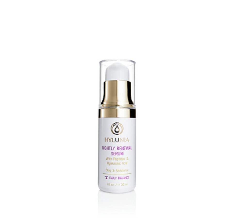 Hylunia Nightly Renewal Serum - 1.0 Fl Oz - Anti-Aging - Shea Butter, Hyaluronic Acid, Zinc - Natural Vegan Skin Repair
