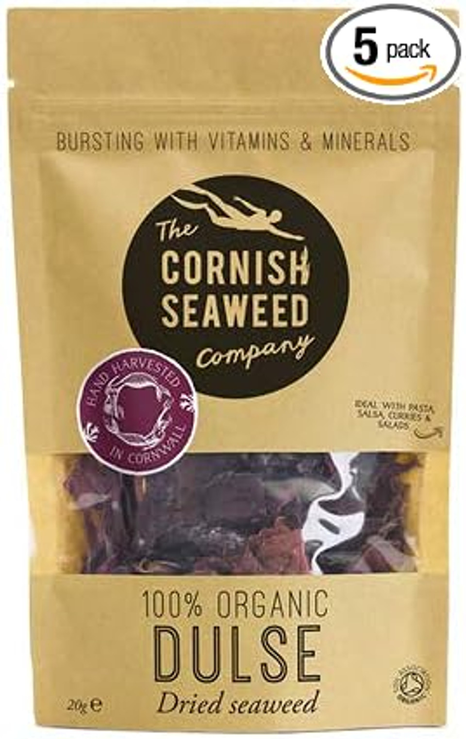 Cornish Seaweed Company | Organic Dulse | 5 x 20g