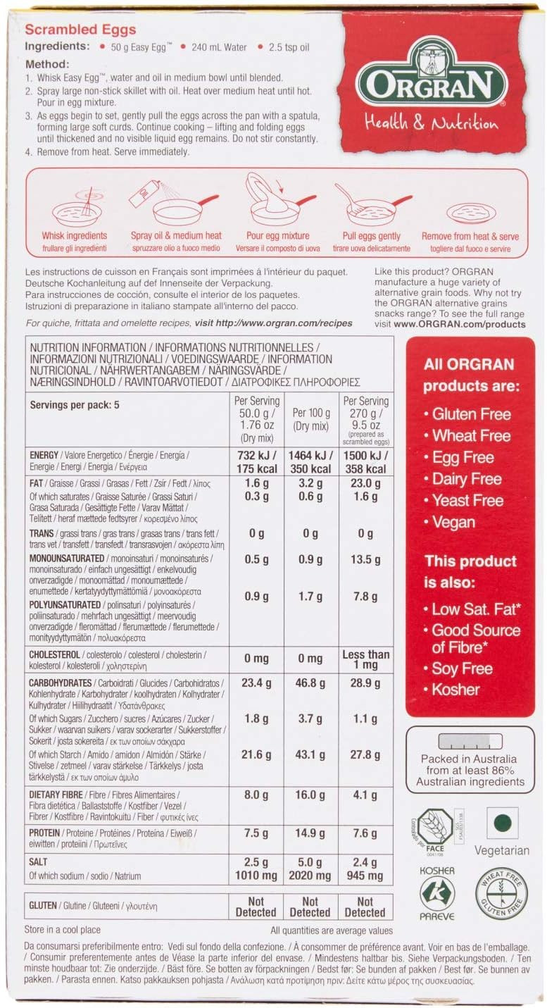 Orgran Vegan Easy Egg, 250 g, Pack of 2