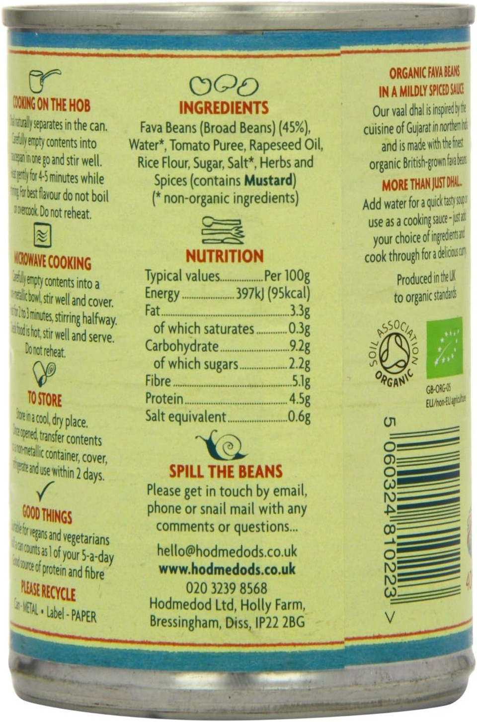 Hodmedod | Organic Vaal Dhal - British | 5 x 400g