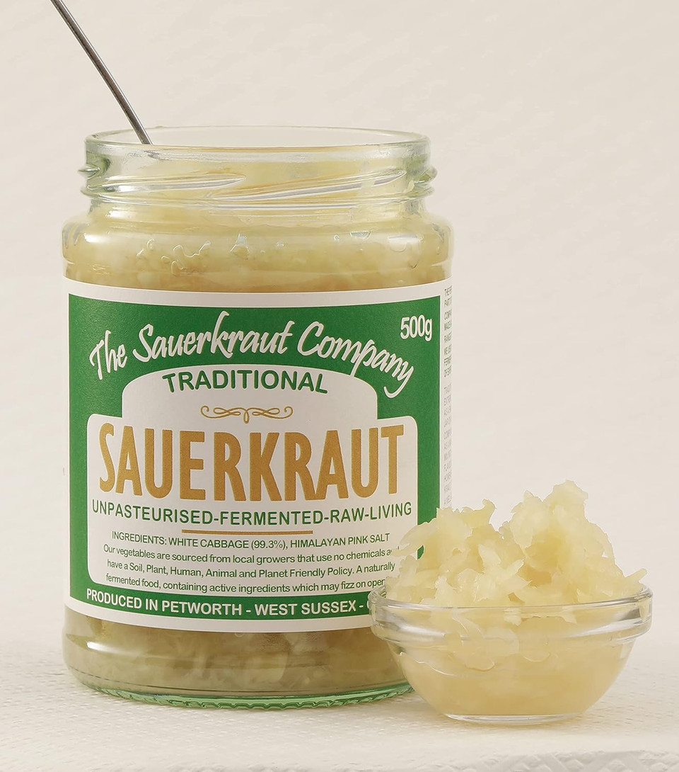 The Sauerkraut Co. Award Winning Traditional Sauerkraut (1x500g). Packed Full of Friendly Living Bacteria (Unpasteurised), Vitamins & Minerals