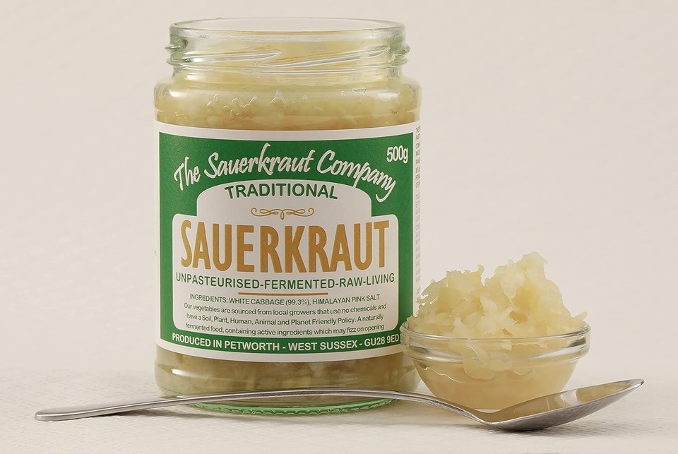 The Sauerkraut Co. Award Winning Traditional Sauerkraut (1x500g). Packed Full of Friendly Living Bacteria (Unpasteurised), Vitamins & Minerals