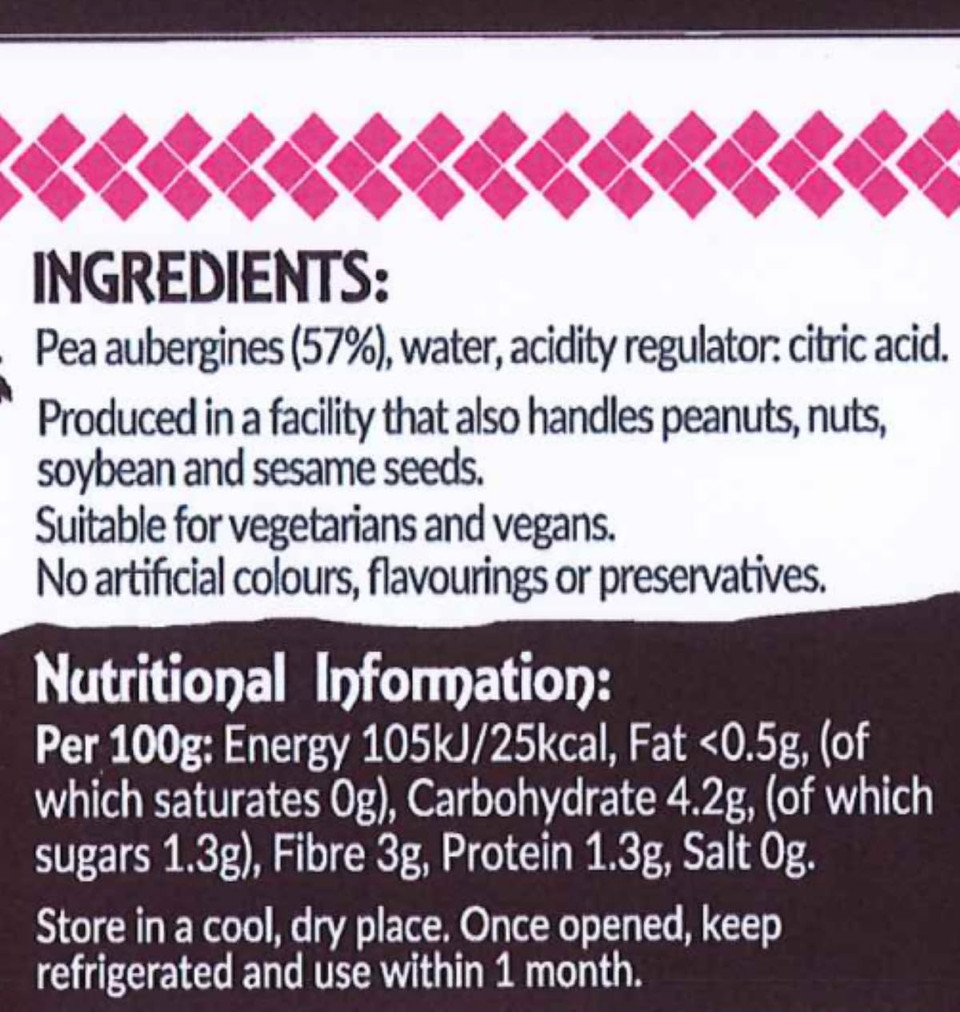 Thai Taste Pea Aubergines 210g - Pack of 2