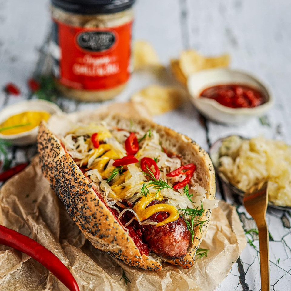 The Cultured Food Company Chilli & Dill Sauerkraut 1kg Jar - Organic Sauerkraut, Raw & Unpasteurised - Probiotic - Gut Healthy - Traditionally Fermented - No Preservatives - Vegan