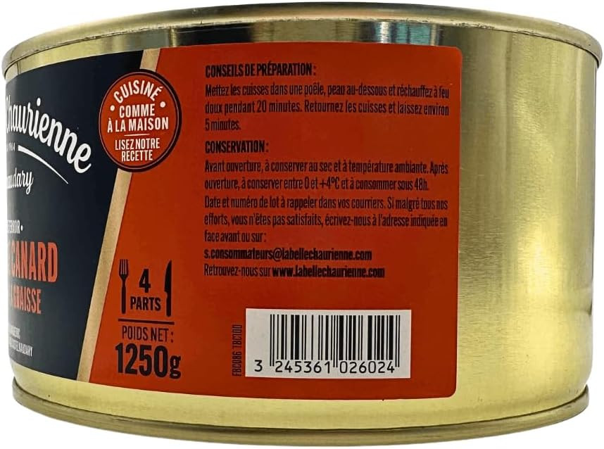 La Belle Chaurienne Non Force Fed Confit Duck Legs 1250g