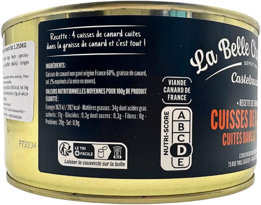 La Belle Chaurienne Non Force Fed Confit Duck Legs 1250g