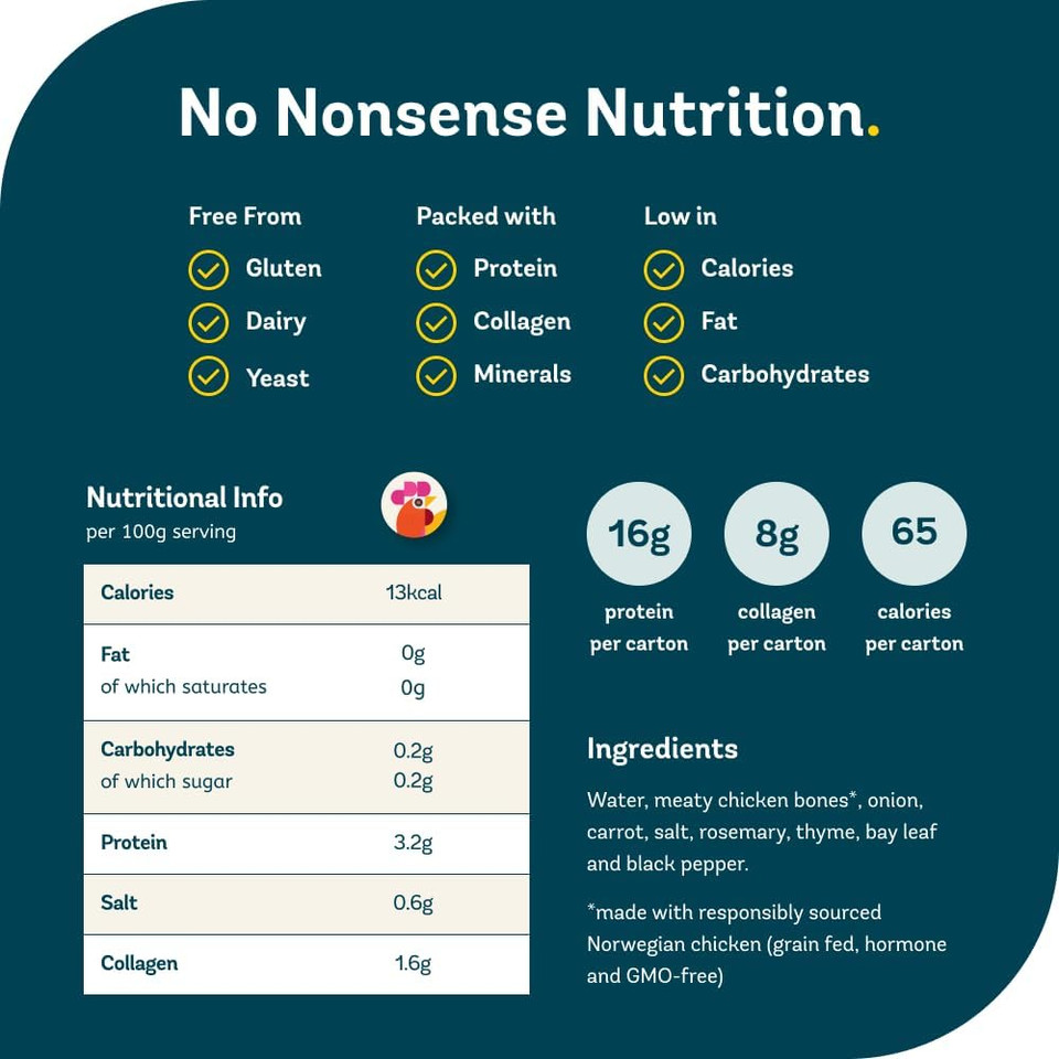 Freja Best of Bone Broth Mixed Pack | Beef & Chicken | Premium Broth | Delicious & Natural | Low Calorie | High Protein & Collagen | Not from Concentrate, Powder or Cubes | 6 x 500ml