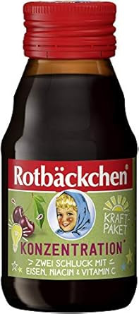 RABENHORST Fruit Shot with Iron, Vitamin C and NIACIN 60 ml - Cherry Flavor, 1 Bottle, 60 ml