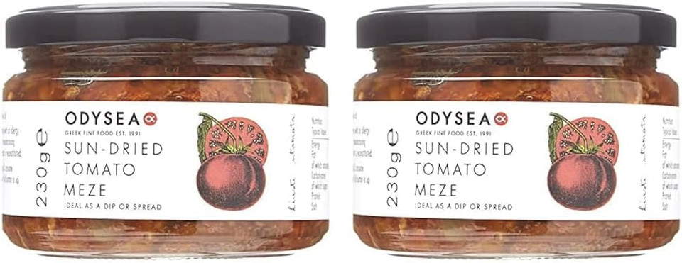 Odysea Sun-Dried Tomato Meze, Glass Jar, 230 g (Pack of 2)