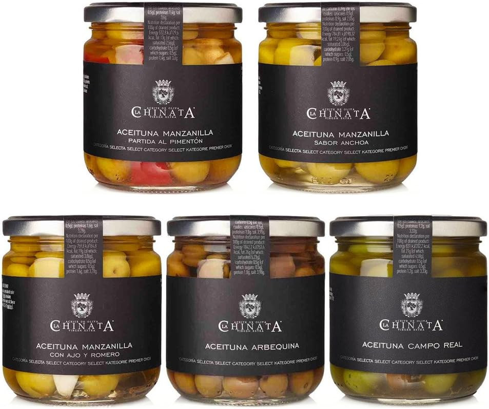 Manzanilla Olives with Garlic & Rosemary (350 g)