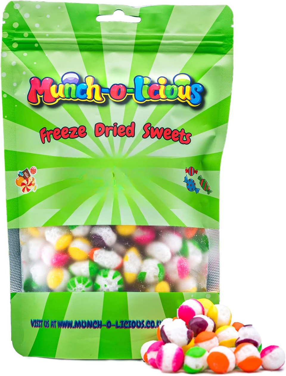 Munch-o-licious Freeze Dried Candy - Crazy Sour 100g Vegan Halal Treat - Fun TikTok UK Gift - American Sweets Freeze Dried from the UK - Perfect for Christmas