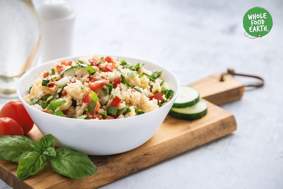 Wholefood Earth Organic Couscous White  1 kg | Raw | GMO Free | Vegan | Certified Organic